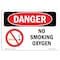 Signmission OSHA Danger Sign, No Smoking Oxygen, 24in X 18in Aluminum, 18" W, 24" L, Landscape OS-DS-A-1824-L-1486 - alternate 1